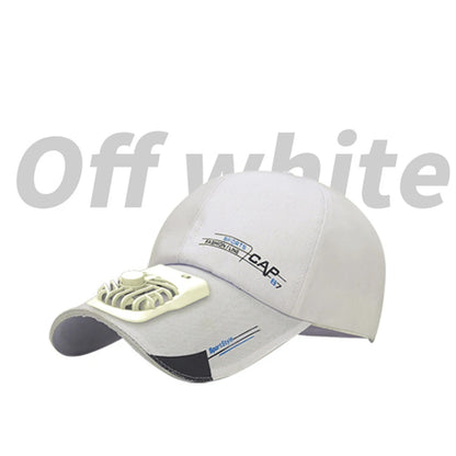 2025 Summer USB Rechargeable Cooling Fan Hat – Sun Protection Baseball Cap for Fishing, Golf & Camping