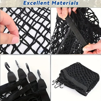 Universal Truck Bed Cargo Net – Elastic Polyester Tailgate Organizer 80×60cm
