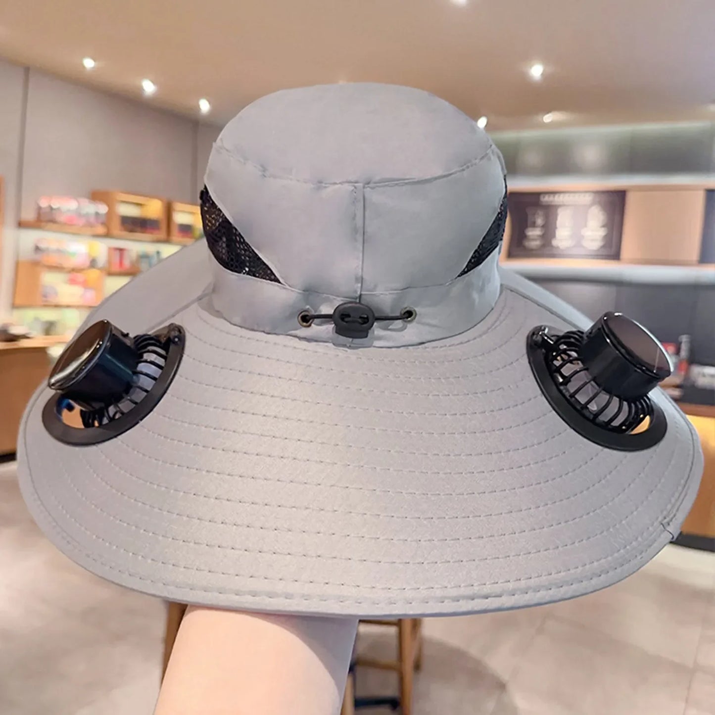 Outdoor Solar & USB Rechargeable Double Fan Sun Hat – Cooling Fisherman Hat for Travel, Fishing & Camping
