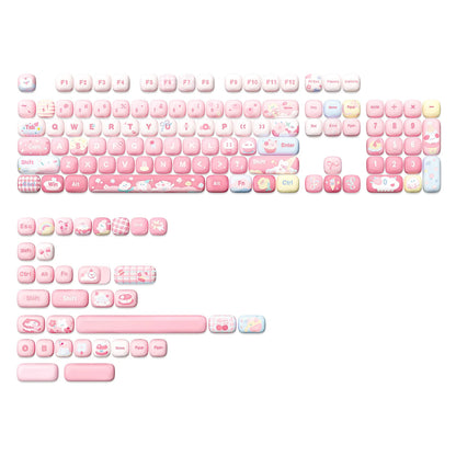 YUNZII Pink Ice Cream Keycaps  138 Key PBT Dye Sub