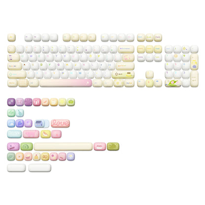YUNZII Pink Ice Cream Keycaps  138 Key PBT Dye Sub